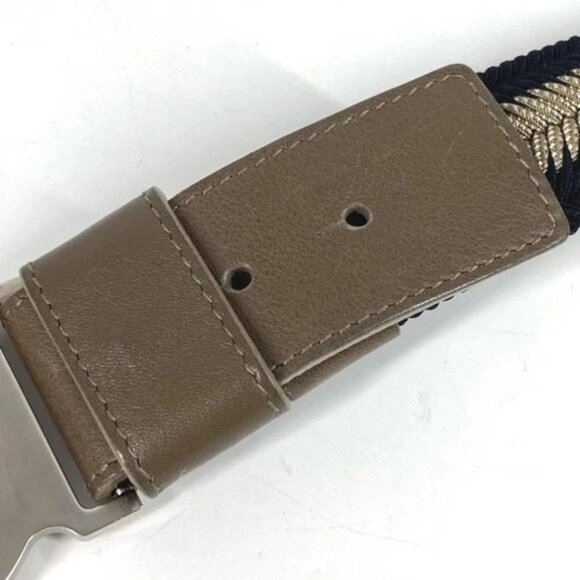 BVLGARI logo Accessories Buckle Belt for Bottoms belt Leather/Canvas Navy/Beige main image 7